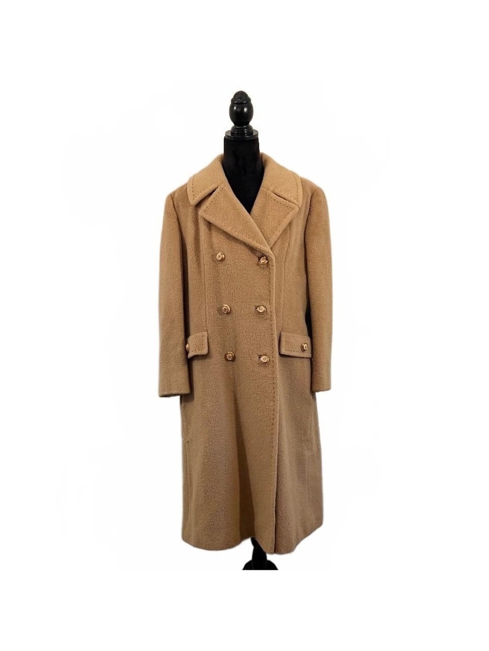 Vintage 1960’s Retro Wool Camel Colored Double Breasted Winter Coat